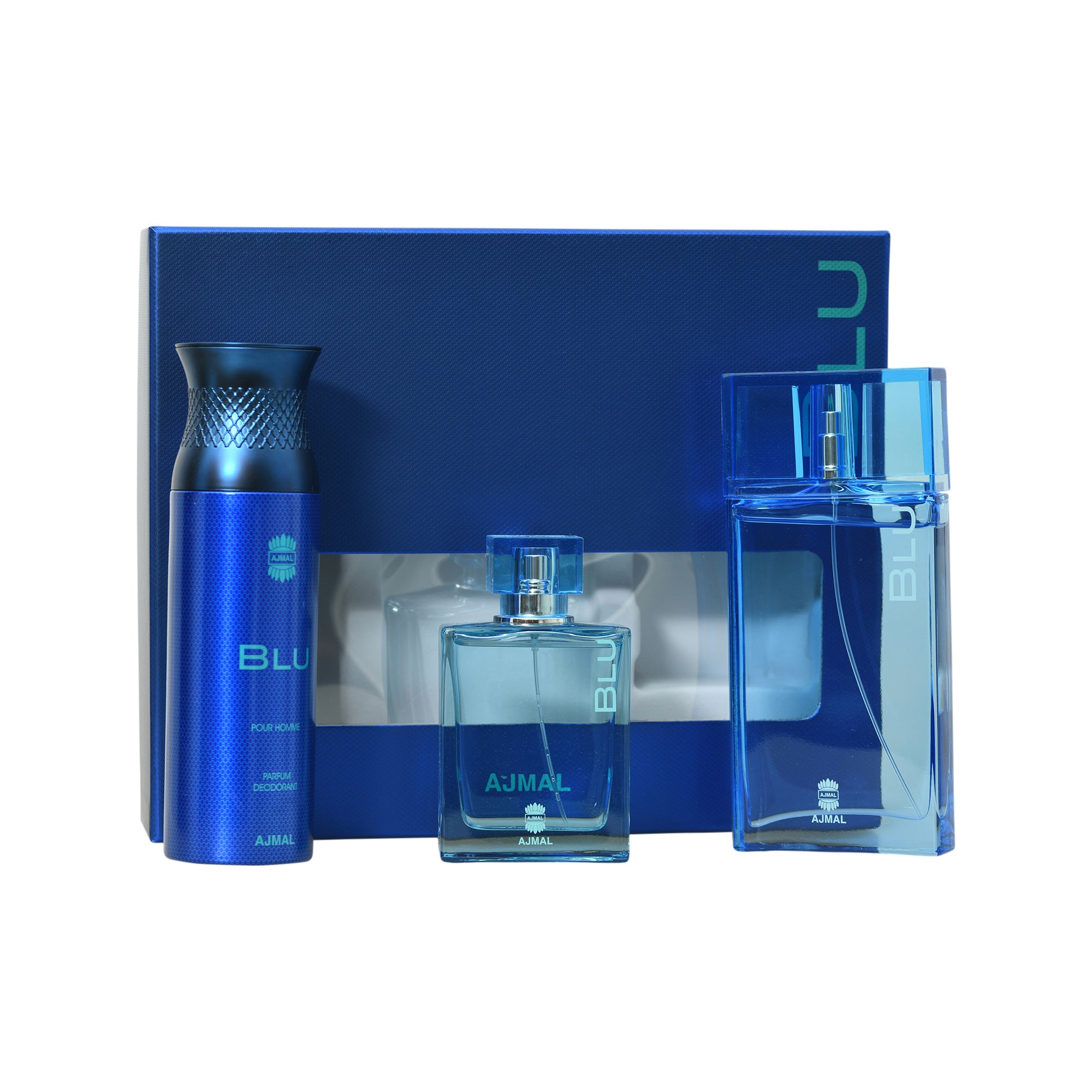 Ajmal Blu Gift Set Eau de Parfum, Deodorant & Cologne